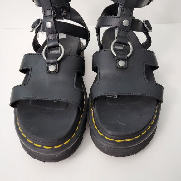 DR MARTENS Adaira Gladiator Sandals Womens 9 Platform Black Leather Buckle - Picture 4 of 11
